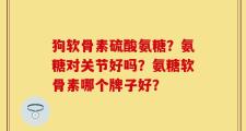 狗软骨素硫酸氨糖？氨糖对关节好吗？氨糖软骨素哪个牌子好？
