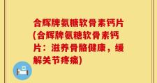 合辉牌氨糖软骨素钙片(合辉牌氨糖软骨素钙片：滋养骨骼健康，缓解关节疼痛)
