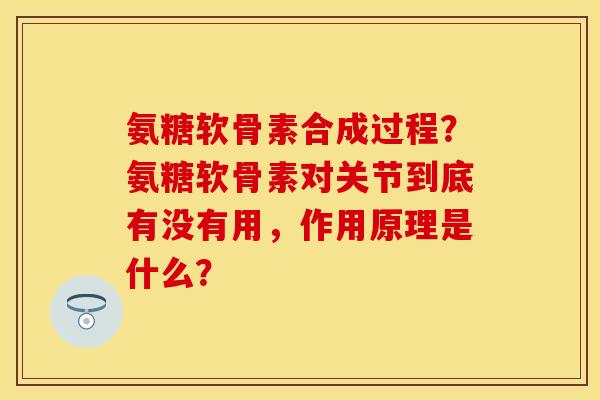 氨糖软骨素合成过程？氨糖软骨素对关节到底有没有用，作用原理是什么？