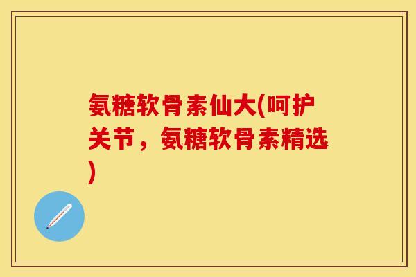 氨糖软骨素仙大(呵护关节，氨糖软骨素精选)