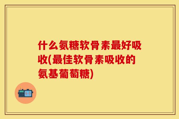 什么氨糖软骨素最好吸收(最佳软骨素吸收的氨基葡萄糖)