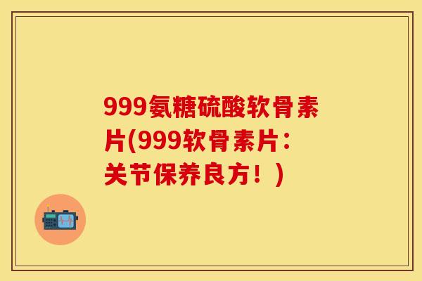 999氨糖硫酸软骨素片(999软骨素片：关节保养良方！)