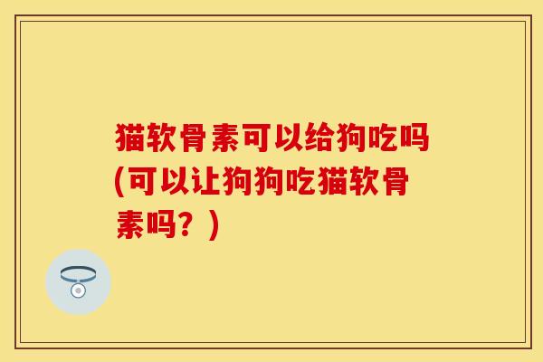 猫软骨素可以给狗吃吗(可以让狗狗吃猫软骨素吗？)