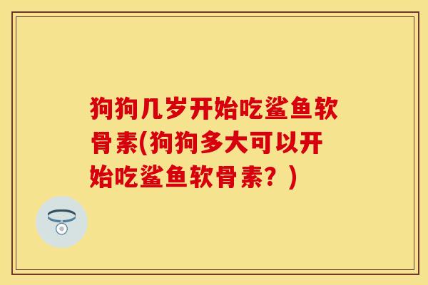狗狗几岁开始吃鲨鱼软骨素(狗狗多大可以开始吃鲨鱼软骨素？)