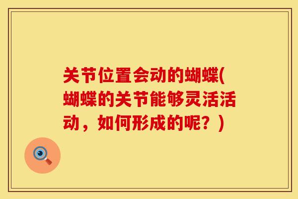 关节位置会动的蝴蝶(蝴蝶的关节能够灵活活动，如何形成的呢？)