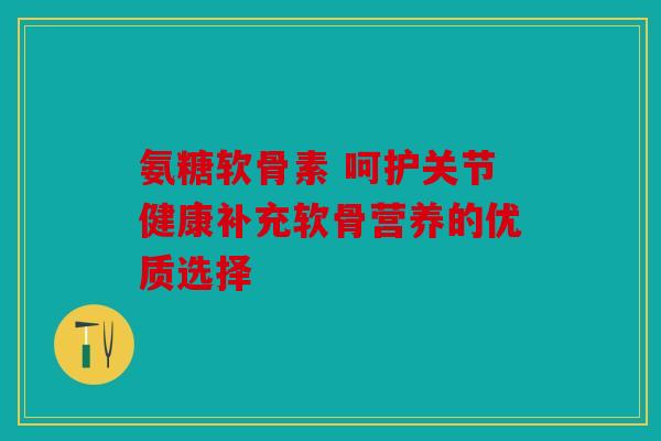 氨糖软骨素 呵护关节健康补充软骨营养的优质选择
