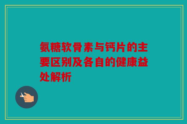 氨糖软骨素与钙片的主要区别及各自的健康益处解析