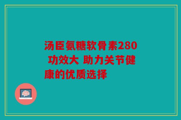 汤臣氨糖软骨素280 功效大 助力关节健康的优质选择