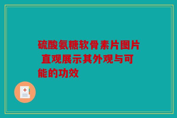 硫酸氨糖软骨素片图片 直观展示其外观与可能的功效