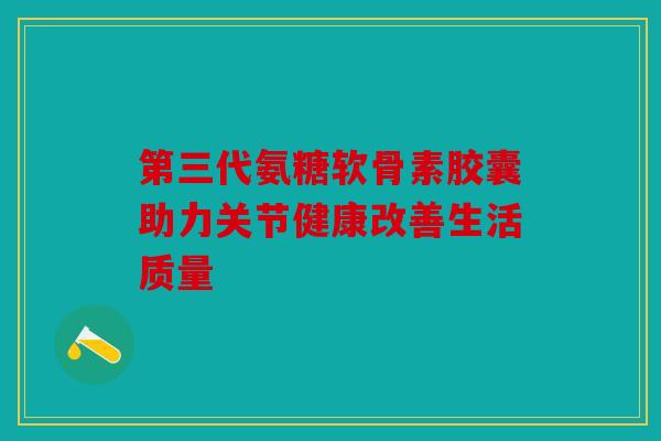 第三代氨糖软骨素胶囊助力关节健康改善生活质量