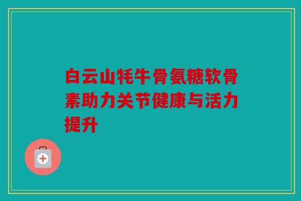 白云山牦牛骨氨糖软骨素助力关节健康与活力提升