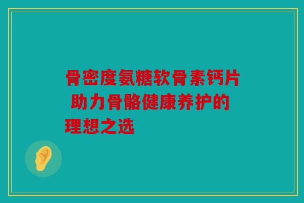 骨密度氨糖软骨素钙片 助力骨骼健康养护的理想之选