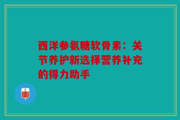 西洋参氨糖软骨素：关节养护新选择营养补充的得力助手