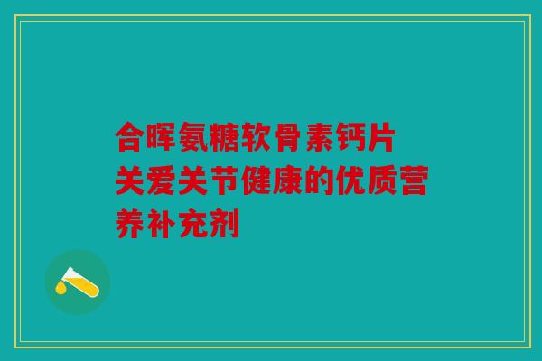 合晖氨糖软骨素钙片 关爱关节健康的优质营养补充剂