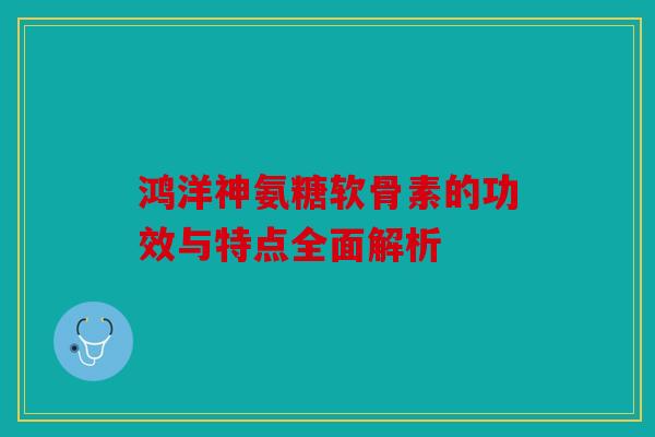 鸿洋神氨糖软骨素的功效与特点全面解析