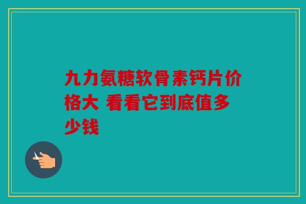九力氨糖软骨素钙片价格大 看看它到底值多少钱
