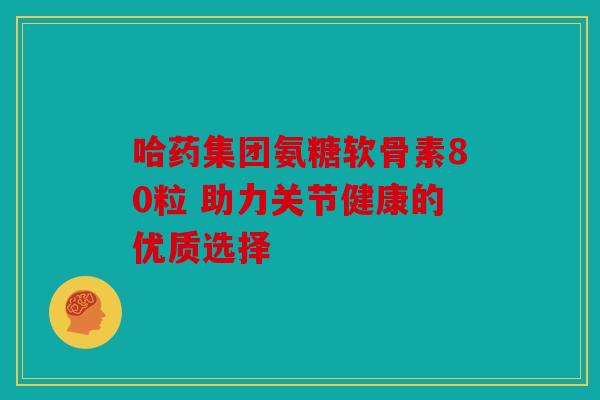 哈药集团氨糖软骨素80粒 助力关节健康的优质选择