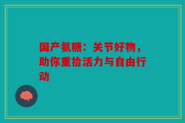 国产氨糖：关节好物，助你重拾活力与自由行动