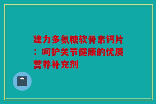 建力多氨糖软骨素钙片：呵护关节健康的优质营养补充剂