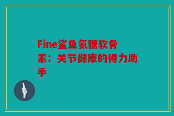 Fine鲨鱼氨糖软骨素：关节健康的得力助手