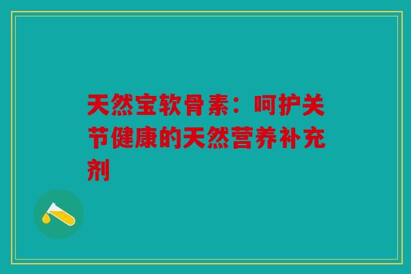 天然宝软骨素：呵护关节健康的天然营养补充剂