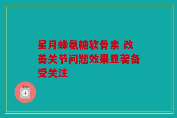 星月蜂氨糖软骨素 改善关节问题效果显著备受关注