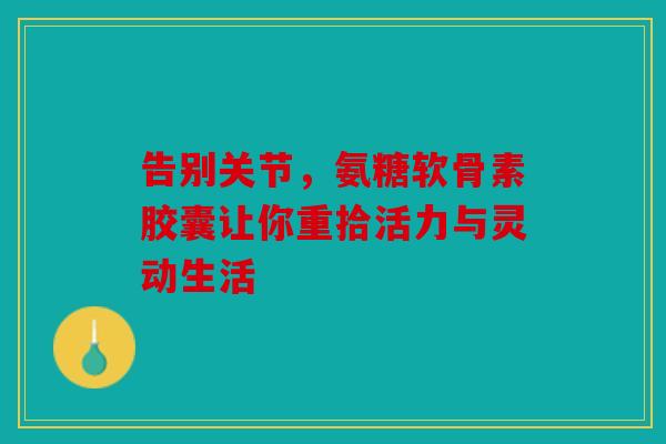 告别关节，氨糖软骨素胶囊让你重拾活力与灵动生活