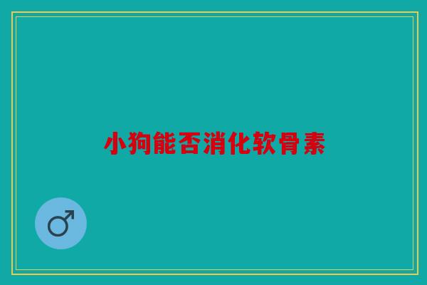 小狗能否消化软骨素