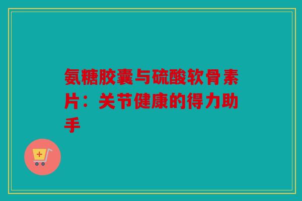 氨糖胶囊与硫酸软骨素片：关节健康的得力助手