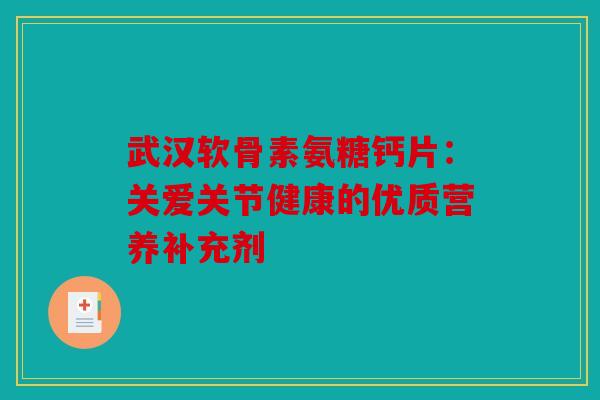 武汉软骨素氨糖钙片：关爱关节健康的优质营养补充剂