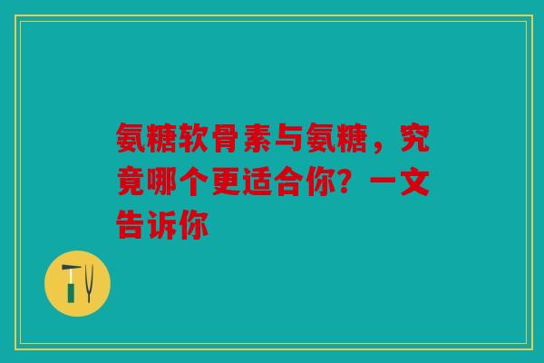 氨糖软骨素与氨糖，究竟哪个更适合你？一文告诉你
