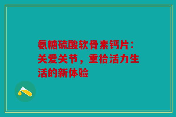 氨糖硫酸软骨素钙片：关爱关节，重拾活力生活的新体验