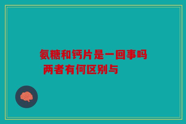 氨糖和钙片是一回事吗 两者有何区别与