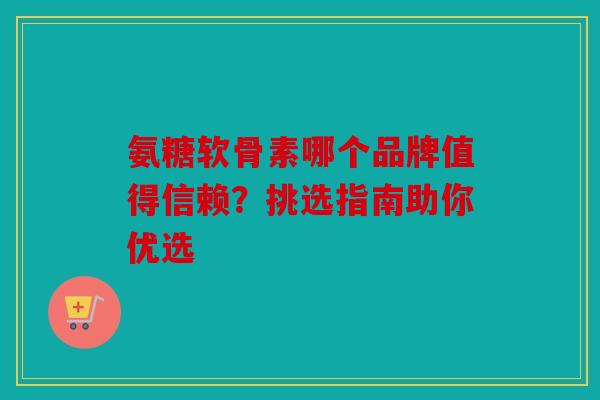 氨糖软骨素哪个品牌值得信赖？挑选指南助你优选