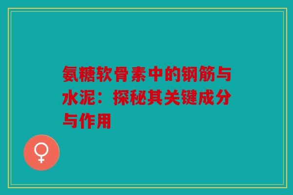 氨糖软骨素中的钢筋与水泥：探秘其关键成分与作用