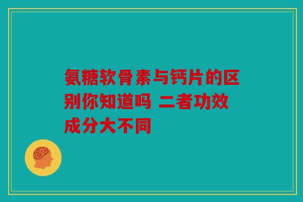 氨糖软骨素与钙片的区别你知道吗 二者功效成分大不同