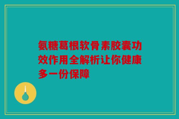 氨糖葛根软骨素胶囊功效作用全解析让你健康多一份保障