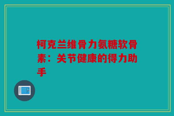 柯克兰维骨力氨糖软骨素：关节健康的得力助手