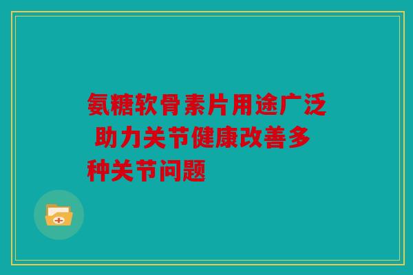 氨糖软骨素片用途广泛 助力关节健康改善多种关节问题