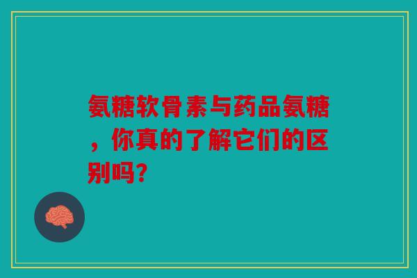 氨糖软骨素与药品氨糖，你真的了解它们的区别吗？