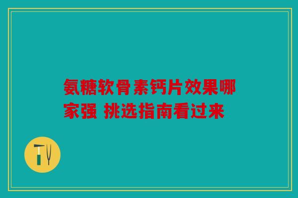 氨糖软骨素钙片效果哪家强 挑选指南看过来