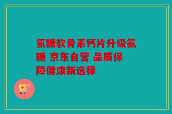 氨糖软骨素钙片升级氨糖 京东自营 品质保障健康新选择