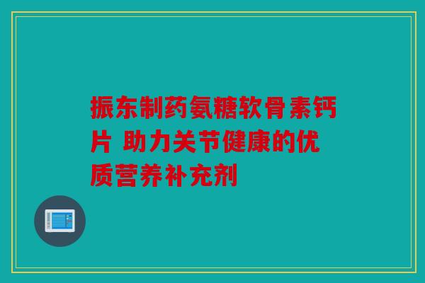 振东制药氨糖软骨素钙片 助力关节健康的优质营养补充剂
