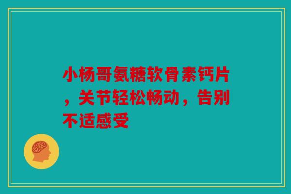 小杨哥氨糖软骨素钙片，关节轻松畅动，告别不适感受