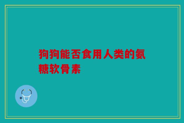狗狗能否食用人类的氨糖软骨素
