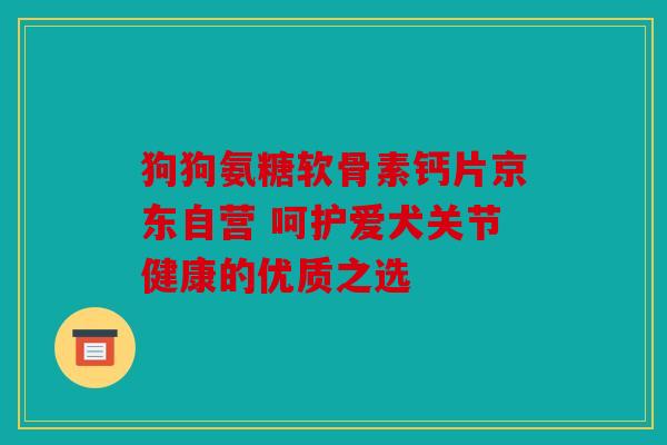 狗狗氨糖软骨素钙片京东自营 呵护爱犬关节健康的优质之选