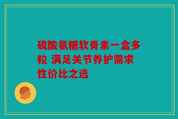 硫酸氨糖软骨素一盒多粒 满足关节养护需求性价比之选