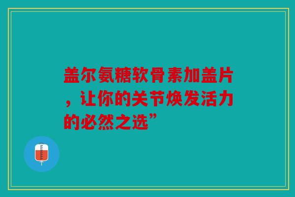 盖尔氨糖软骨素加盖片，让你的关节焕发活力的必然之选”