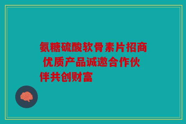氨糖硫酸软骨素片招商 优质产品诚邀合作伙伴共创财富