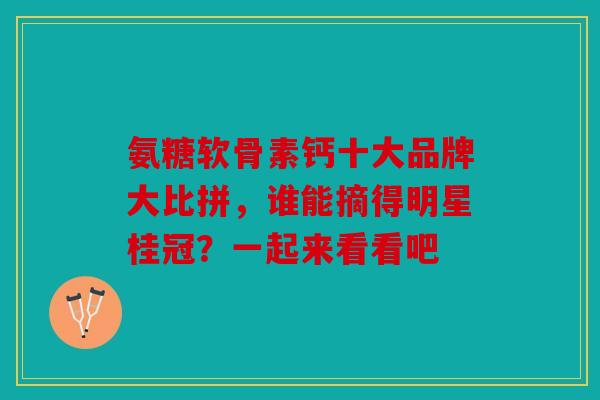 氨糖软骨素钙十大品牌大比拼，谁能摘得明星桂冠？一起来看看吧